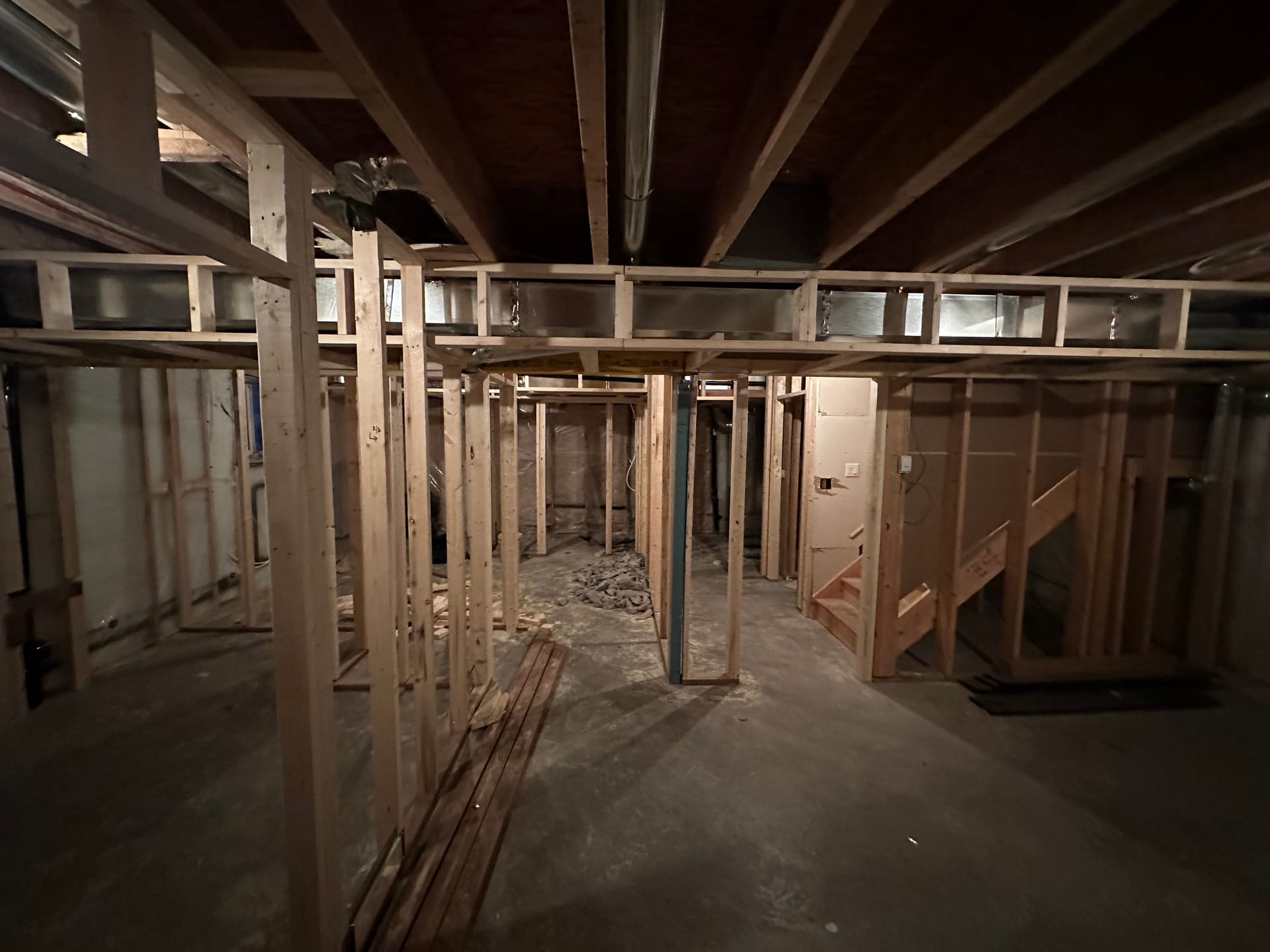 Before: unfinished basement at 212 Bayview Street SW